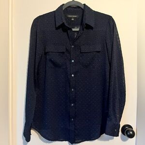 NAVY BLUE DILLON CLASSIC-FIT EYELET UTILITY SHIRT